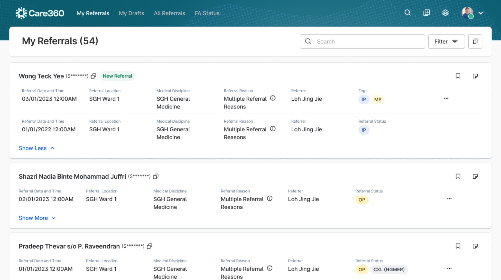 Screenshot of Care360